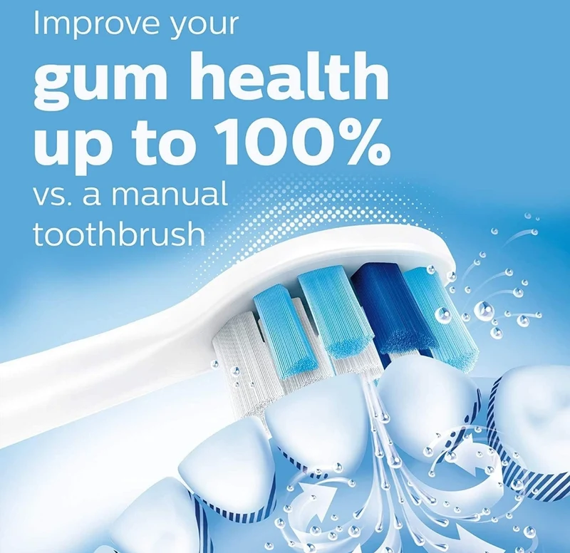 Philips Sonicare ProtectiveClean 5100 Electric Rechargeable Toothbrush with Genuine Philips Sonicare Optimal Gum Health Replacement Toothbrush Heads, Black 3-pk