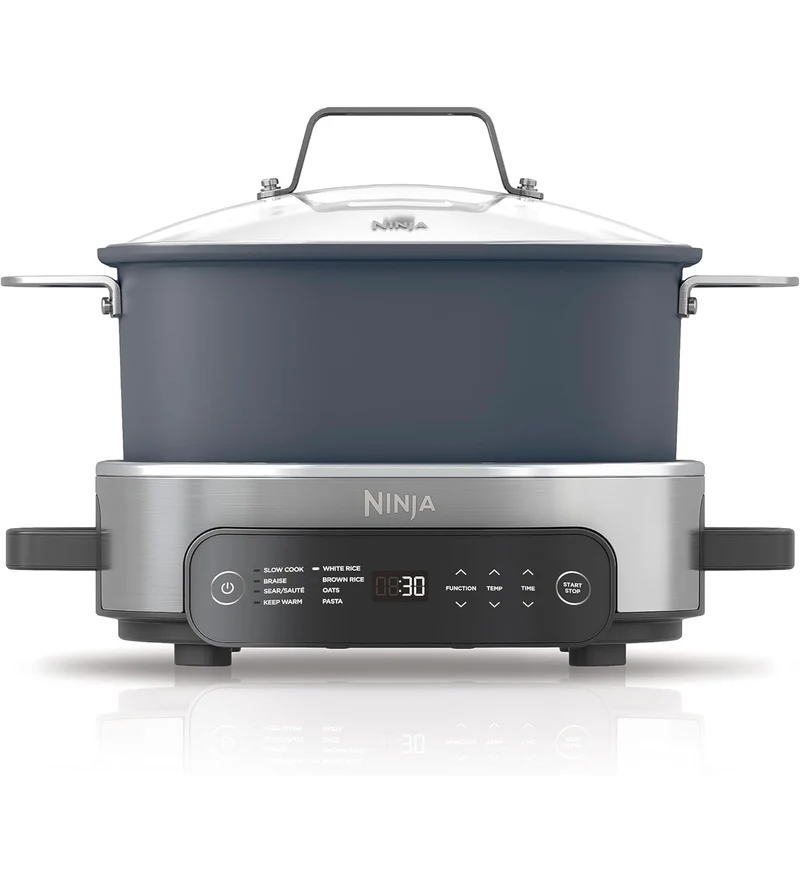Ninja MC1101 Foodi Everyday Possible Cooker Pro, 8-in-1 Versatility, 6.5 QT, One-Pot Cooking, Replaces 10 Cooking Tools, Faster Cooking, Family-Sized Capacity, Adjustable Temp Control, Midnight Blue