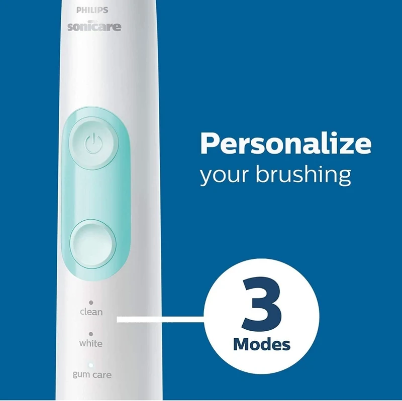 Philips Sonicare ProtectiveClean 5100 Electric Rechargeable Toothbrush with Genuine Philips Sonicare Optimal Gum Health Replacement Toothbrush Heads,White 3-pk