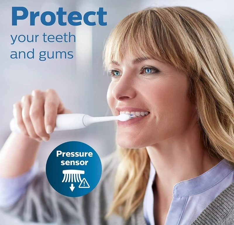 Philips Sonicare ProtectiveClean 5100 Electric Rechargeable Toothbrush with Genuine Philips Sonicare Optimal Gum Health Replacement Toothbrush Heads,White 3-pk