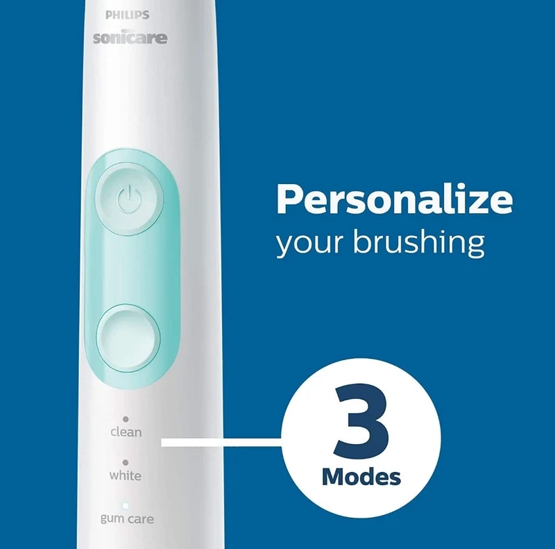 Philips Sonicare ProtectiveClean 5100 Rechargeable Electric Toothbrush, with Pressure Sensor, 3 Cleaning Modes, SmarTimer and QuadPacer- Travel Case, Black (Model HX6850/60)