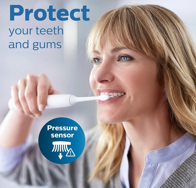 Philips Sonicare ProtectiveClean 6500 Rechargeable Electric Toothbrush, with Pressure Sensor, 3 Cleaning Modes, SmarTimer and QuadPacer, 14-Day Battery Life, Charging Travel Case, Pink, HX6462/06
