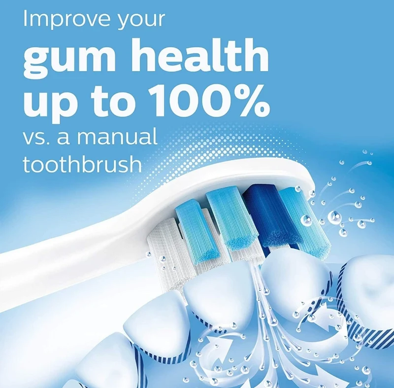 Philips Sonicare ProtectiveClean 5100 Rechargeable Electric Toothbrush, with Pressure Sensor, 3 Cleaning Modes, SmarTimer and QuadPacer Travel Case - White, Model HX6857/11