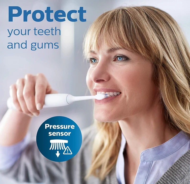 Philips Sonicare ProtectiveClean 6500 Rechargeable Electric Toothbrush, with Pressure Sensor, 3 Cleaning Modes, SmarTimer and QuadPacer Charging Travel Case - Navy Blue, HX6462/07