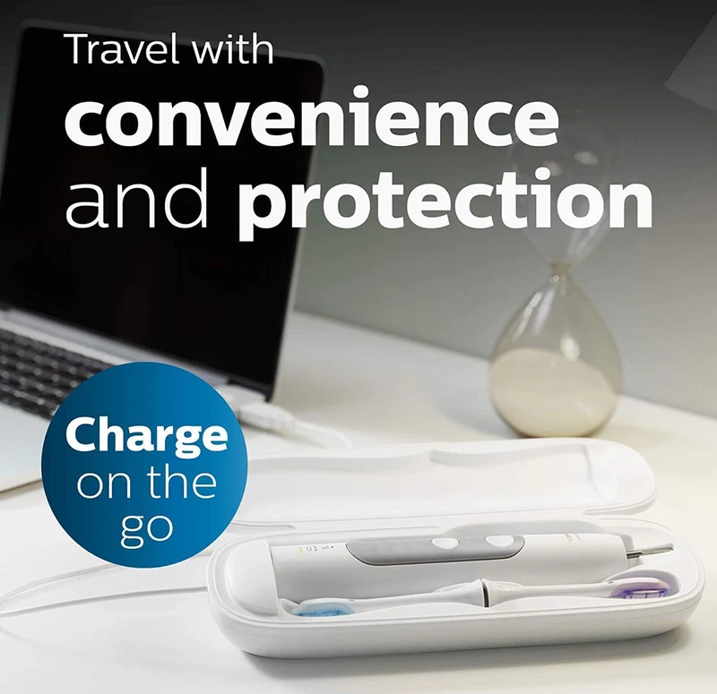 Philips Sonicare ProtectiveClean 6500 Rechargeable Electric Toothbrush, with Pressure Sensor, 3 Cleaning Modes, SmarTimer and QuadPacer Charging Travel Case - Navy Blue, HX6462/07