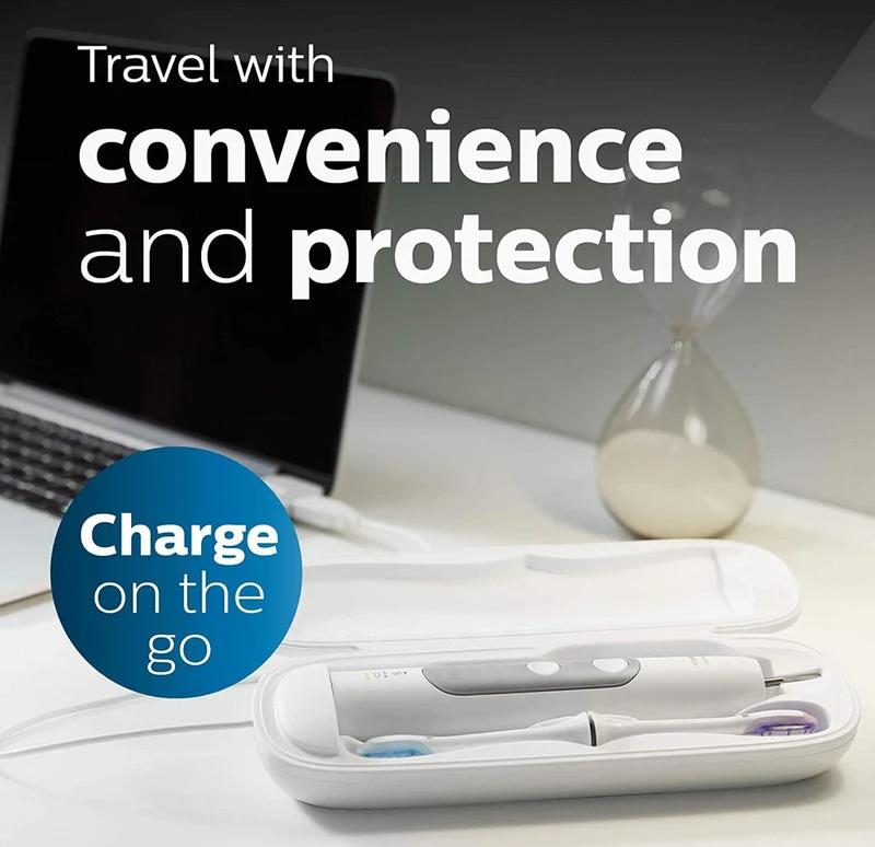 PHILIPS Sonicare Protective Clean 6500 Rechargeable Electric Toothbrush with Charging Travel Case and Extra Brush Head - Deep Purple