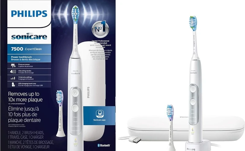 Philips Sonicare ExpertClean 7500 White, Rechargeable Electric Power Toothbrush (HX9690/06)
