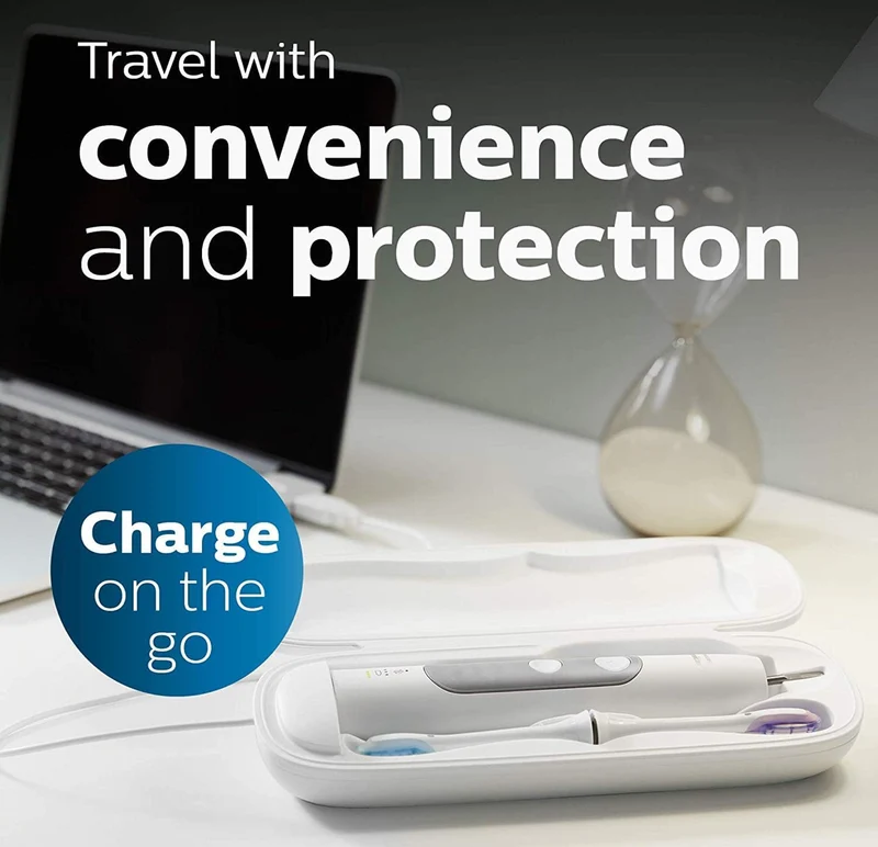 Philips Sonicare ProtectiveClean 6500 Rechargeable Electric Toothbrush, with Pressure Sensor, 3 Cleaning Modes, SmarTimer and QuadPacer Charging Travel Case - Black (HX6462/08)
