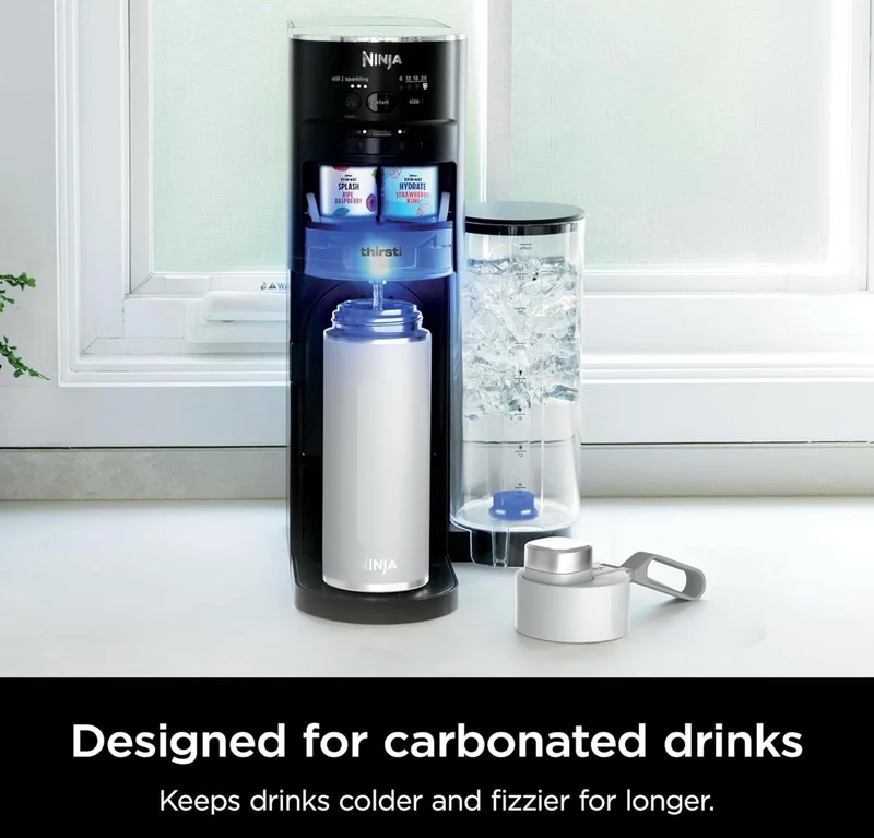 Ninja DW2401WH Thirsti 24oz Travel Water Bottle Leak Proof, 24 Hrs Cold, Dishwasher Safe, Stainless Steel Insulated Tumbler - Cloud White