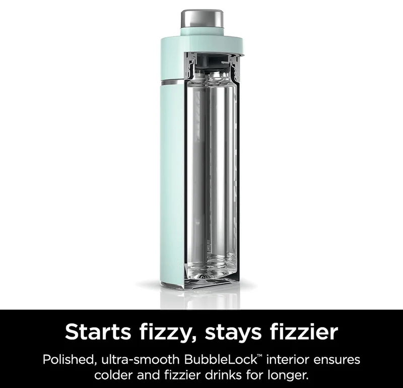 Ninja DW2401MT Thirsti 24oz Travel Water Bottle Leak Proof, 24 Hrs Cold, Dishwasher Safe, Stainless Steel Insulated Tumbler, Seafoam Blue