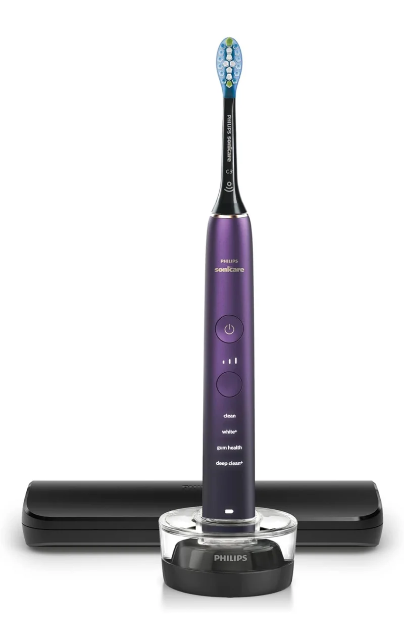 PHILIPS Sonicare 9000 Special Edition Rechargeable Toothbrush, Black/Purple (HX9911/91)