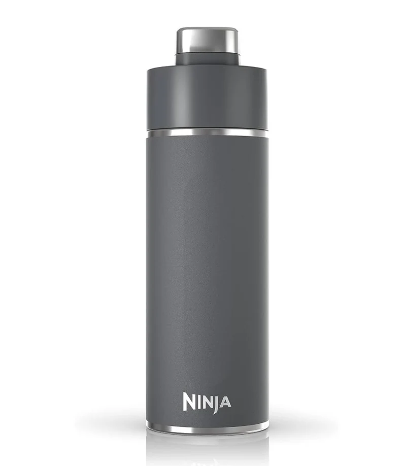 Ninja DW2401GY Thirsti 24oz Travel Water Bottle Leak Proof, 24 Hrs Cold, Dishwasher Safe, Stainless Steel Insulated Tumbler - Charcoal Gray