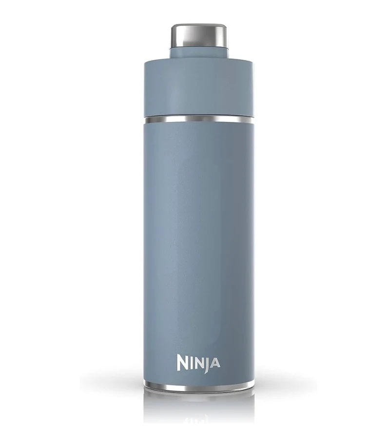Ninja DW2401BL Thirsti 24oz Travel Water Bottle Leak Proof, 24 Hrs Cold, Dishwasher Safe, Stainless Steel Insulated Tumbler - Storm Blue