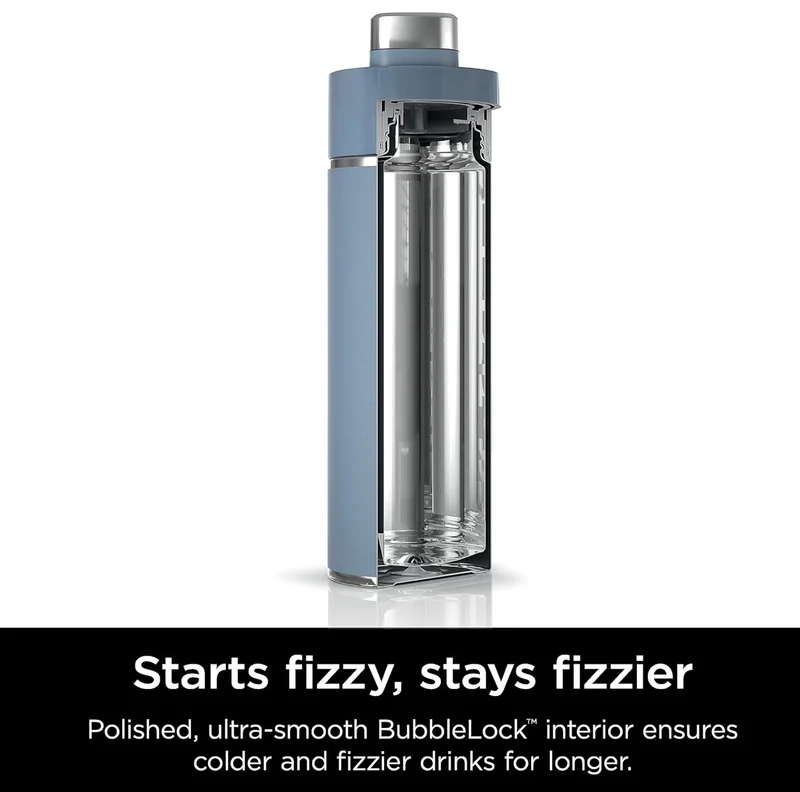Ninja DW2401BL Thirsti 24oz Travel Water Bottle Leak Proof, 24 Hrs Cold, Dishwasher Safe, Stainless Steel Insulated Tumbler - Storm Blue