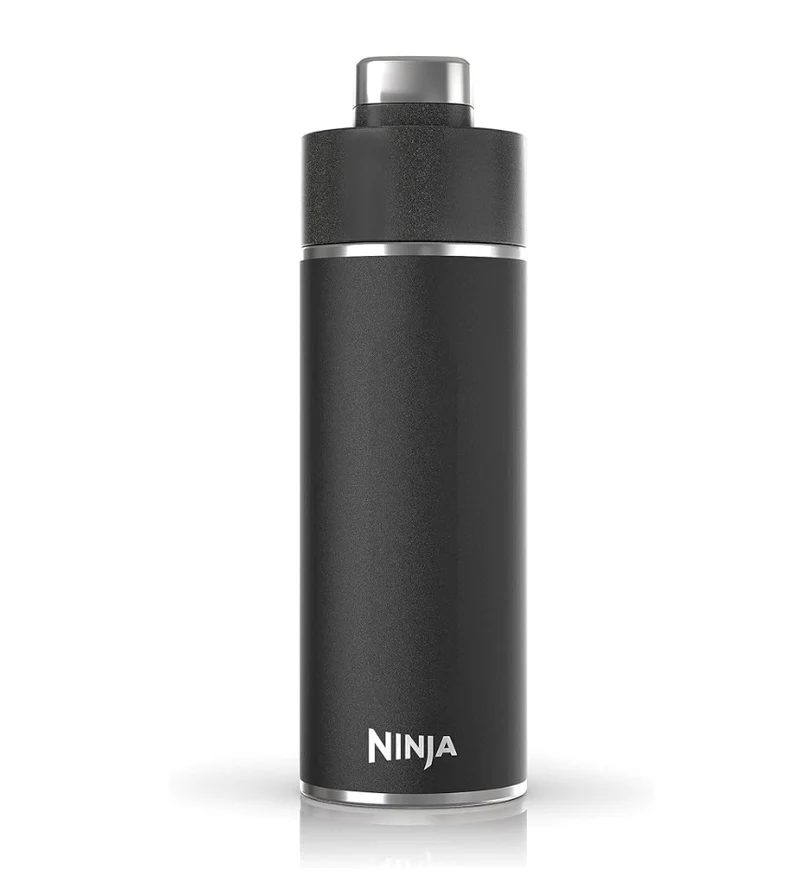 Ninja DW2401BK Thirsti 24oz Travel Water Bottle,Leak Proof, 24 Hrs Cold, Dishwasher Safe, Stainless Steel Insulated Tumbler - Onyx Black
