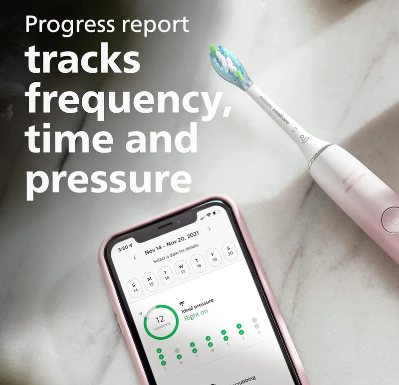 PHILIPS Sonicare 9000 Special Edition Rechargeable Toothbrush - Pink/White (HX9911/90)