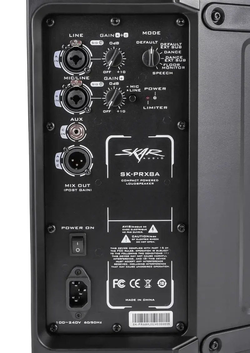 SK-PRX8A | 8" 600 Watt Active 2-Way PA Loudspeaker