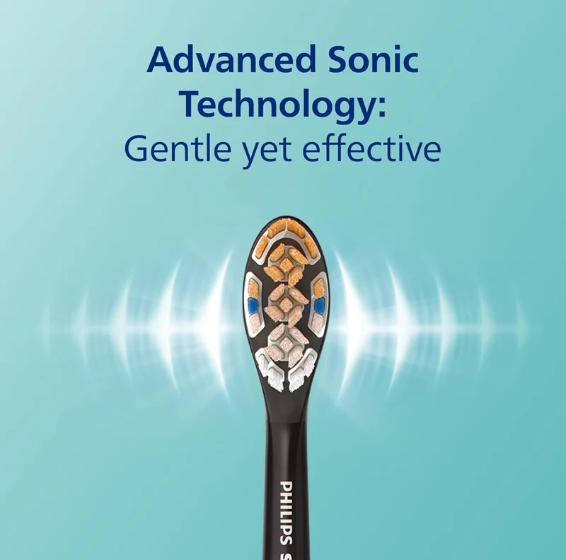 Philips Sonicare DiamondClean Smart 9300 Electric Toothbrush, Sonic Toothbrush with App, Pressure Sensor, Brush Head Detection, 4 Brushing Modes and 3 Intensity Levels - Black (Model HX9903/15)