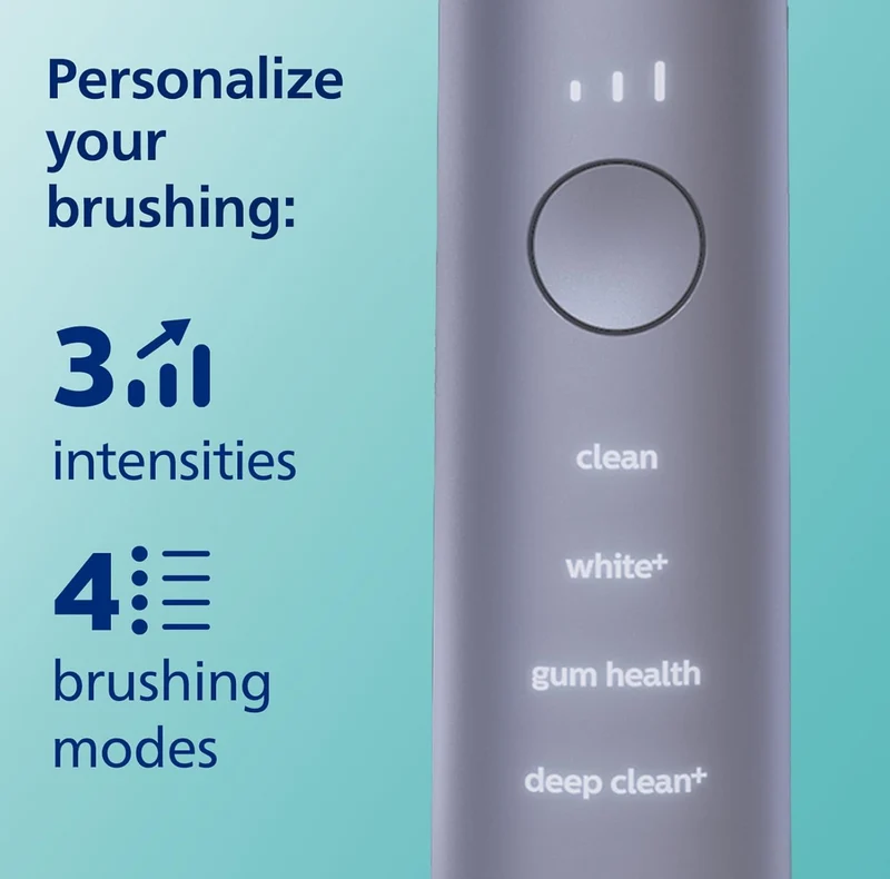 Philips Sonicare DiamondClean Smart 9300 Electric Toothbrush, Sonic Toothbrush with App, Pressure Sensor, Brush Head Detection, 4 Brushing Modes and 3 Intensity Levels -Grey, Model HX9903/45