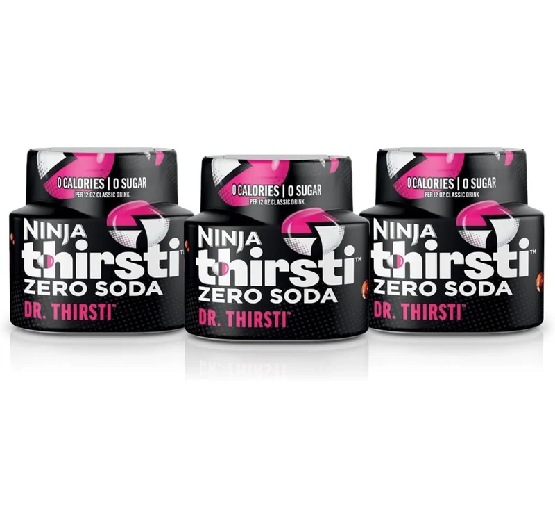 Ninja Thirsti Flavored Water Drops, ZERO SODA Dr. Thirsti, Classic Soda Flavors Zero Calories, Zero Sugar - 12oz drinks (3 Pack)
