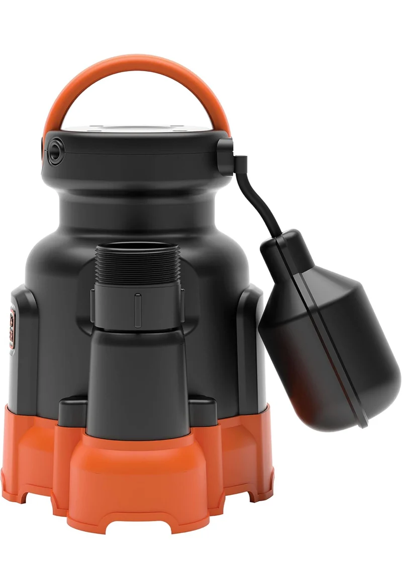 Black+Decker 1/3 HP Submersible Sump Pump, Pumps up to 2500 GPH