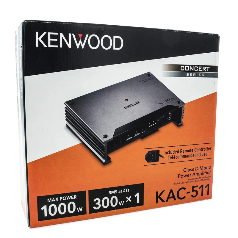 Kenwood KAC-511 Class D Digital Mono Amplifier with Variable Low-Pass Crossover - Black