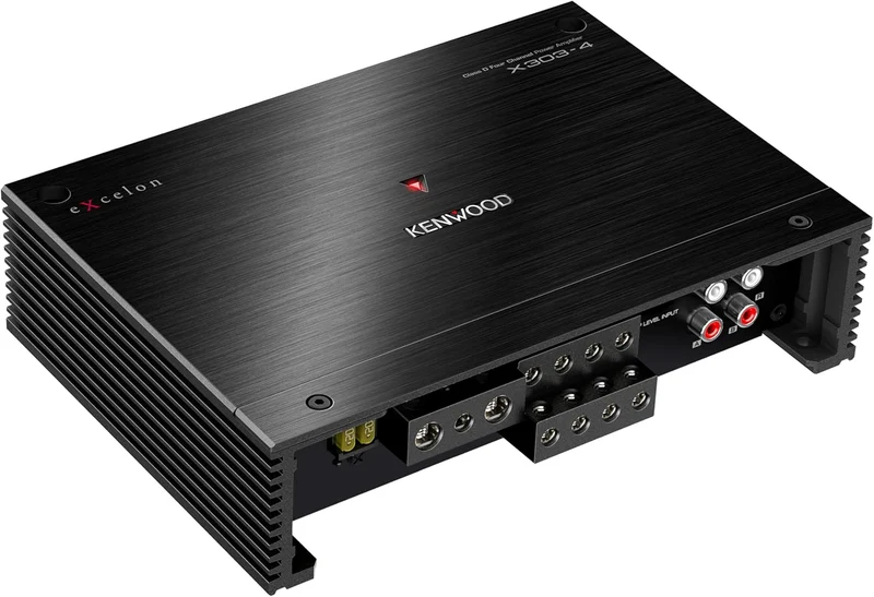 KENWOOD eXcelon X303-4 Class D 4-Channel Power Amplifier – High-Performance 600W Compact Amp with Adjustable Controls, Superior Sound Clarity, and Advanced Protection