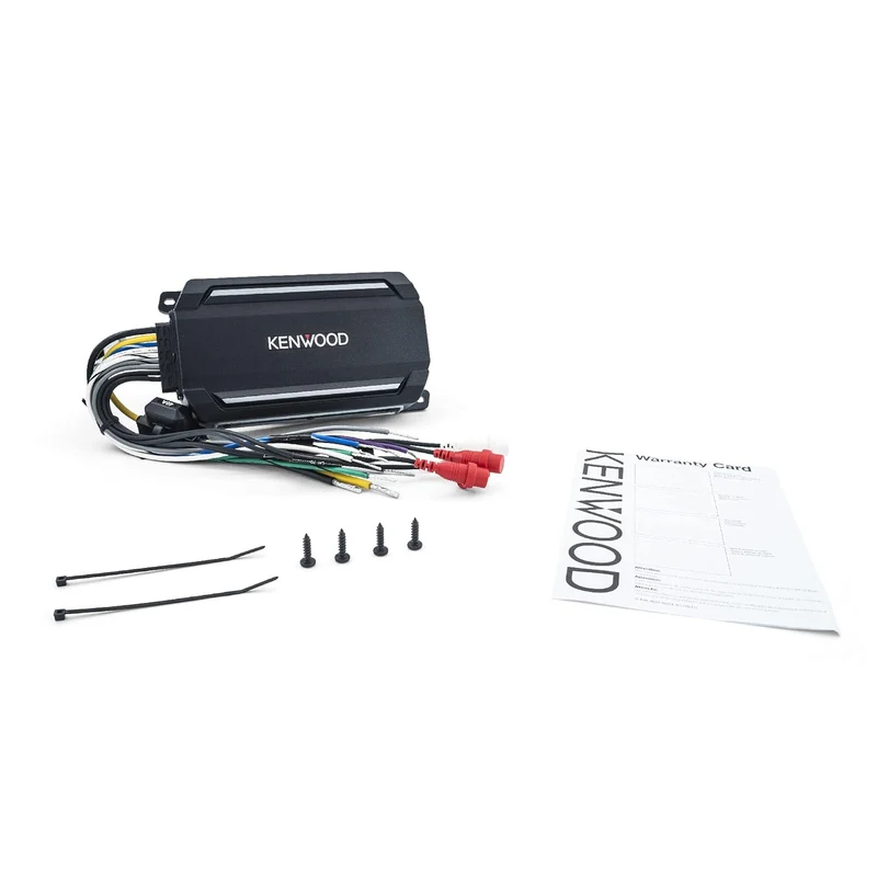 KENWOOD KAC-M5014 4-Channel Compact Digital Amplifier (600W) for Car, Marine, UTV & Motorsport Vehicles, Solid Corrosion-Resistant Aluminum Chassis, IPX6, IPX7 & IP6X Certified and Vibration-Proof
