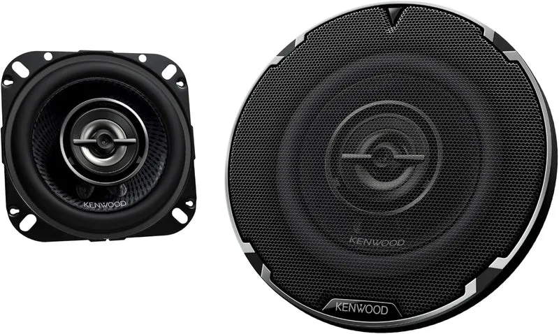 Kenwood KFC-1098RS 4" 2-Way Car Speakers – 220W Peak Power, Acoustic Sound Harmonizer, Sound Field Enhancer, Easy Installation