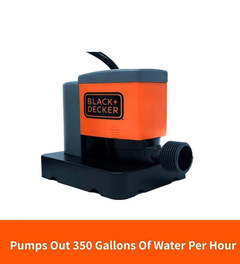 BLACK+DECKER Swimming Pool Cover Pump, 350 GPH Automatic