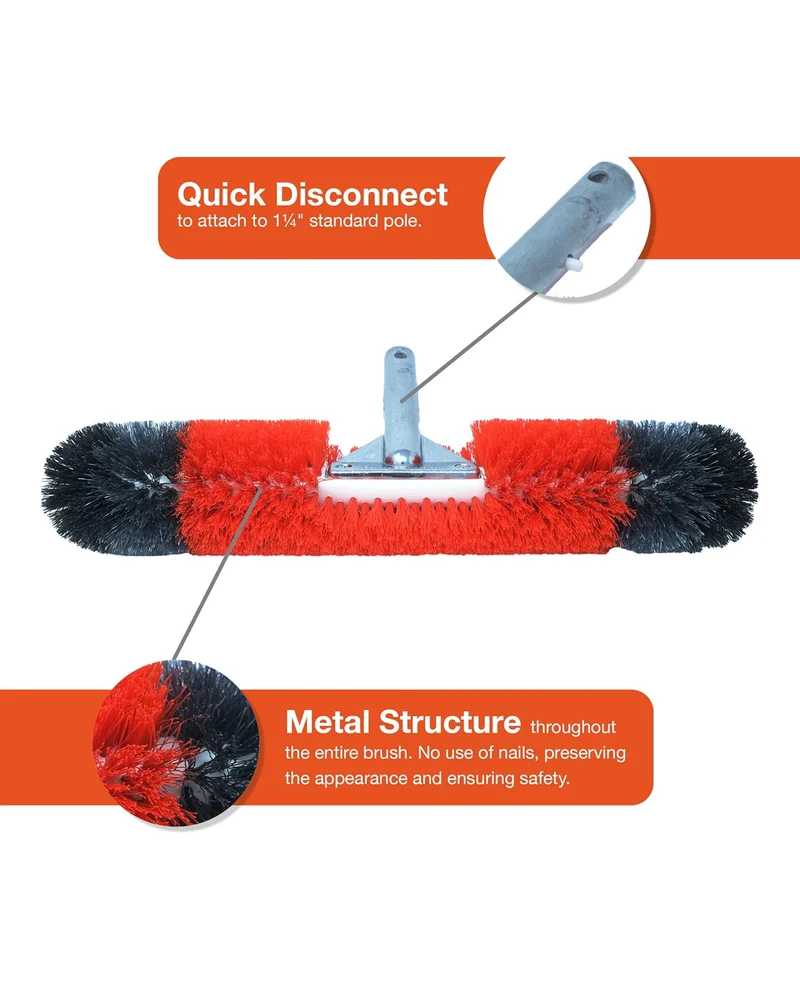 BLACK+DECKER Pool Brush, 360 Degree Bristles, 18 Inches