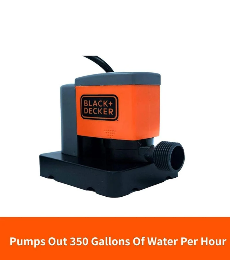 BLACK+DECKER Swimming Pool Cover Pump, 350 GPH Automatic