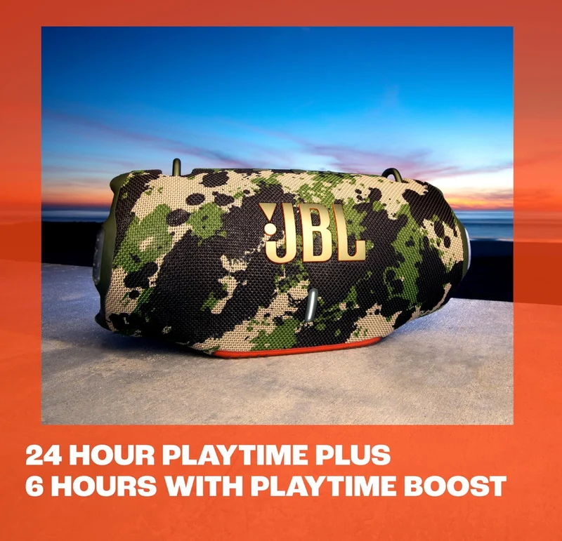 JBL Xtreme 4 - Portable Bluetooth Speaker, Powerful Sound and Deep Bass, IP67 Waterproof, 24 Hours of Playtime, Powerbank, PartyBoost for Multi-Speaker Pairing (Camo)