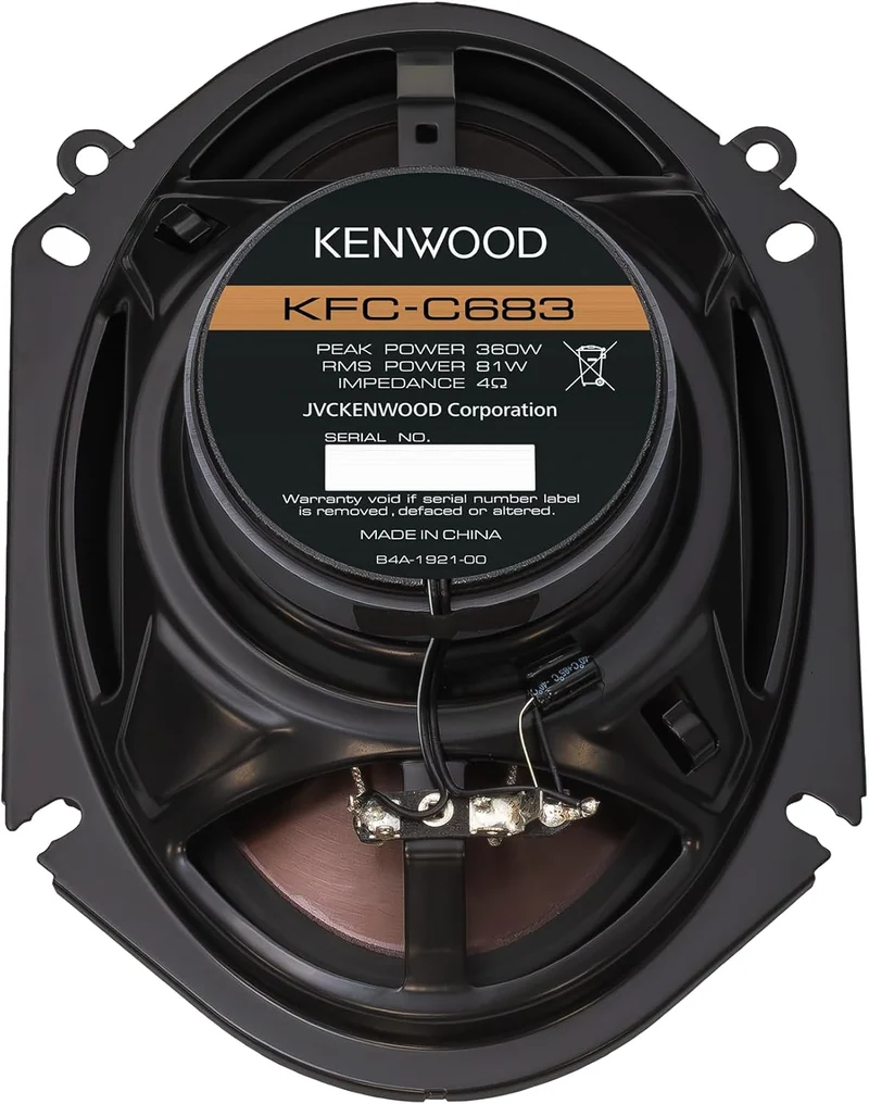 Kenwood KFC-C683 6" x 8" 2-Way Concert Series Car Speakers – 360W Peak Power, Polypropylene Woofer Cone, Balanced Dome Tweeter, Acoustic Sound Harmonizer