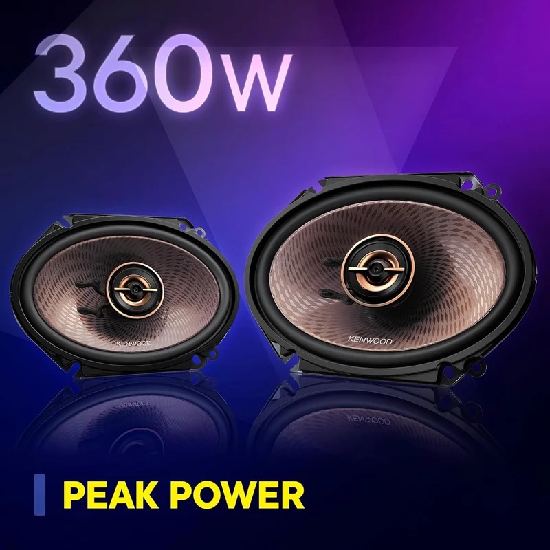 Kenwood KFC-C683 6" x 8" 2-Way Concert Series Car Speakers – 360W Peak Power, Polypropylene Woofer Cone, Balanced Dome Tweeter, Acoustic Sound Harmonizer