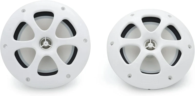 Kenwood KFC-1613MRB/W 6.5 Inch 2 Way Coaxial Waterproof Marine/Motorsports/Car Speakers, Pair, 4 Ohm, 100 Peak Watts (White)