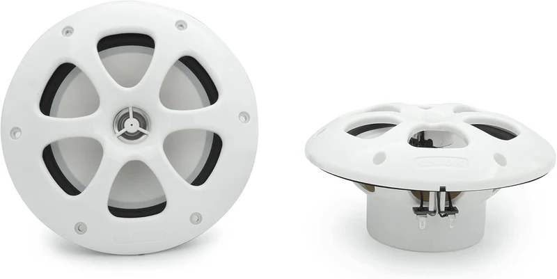 Kenwood KFC-1613MRB/W 6.5 Inch 2 Way Coaxial Waterproof Marine/Motorsports/Car Speakers, Pair, 4 Ohm, 100 Peak Watts (White)
