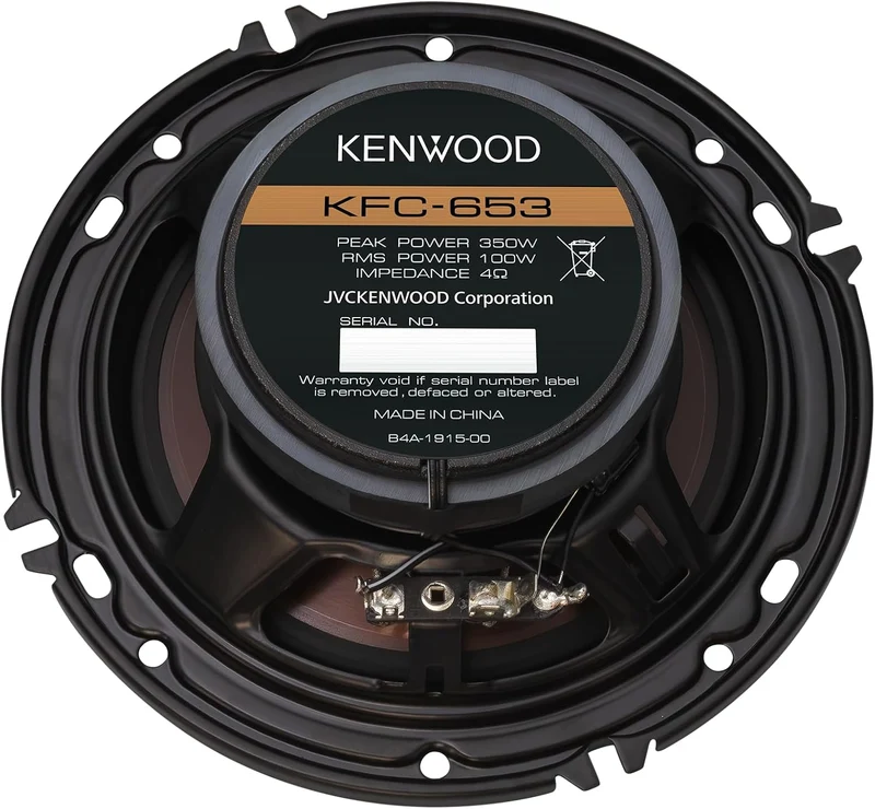 Kenwood KFC-653 6-1/2" 2-Way Concert Series Car Speakers – 320W Peak Power, Polypropylene Woofer Cone, Balanced Dome Tweeter, Acoustic Sound Harmonizer