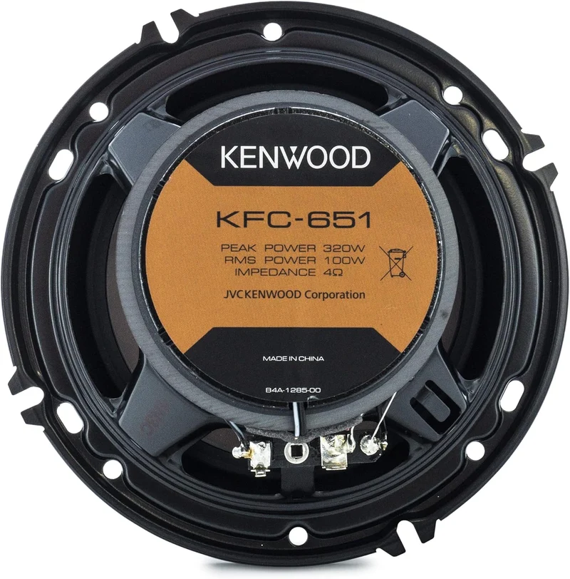 Kenwood KFC-651 Concert Series Car Speakers (Pair) - 6.5" 2-Way Speakers, 320W (100 RMS), 4-Ohm Impedance, Polypropylene Woofer & Balanced Dome Tweeter