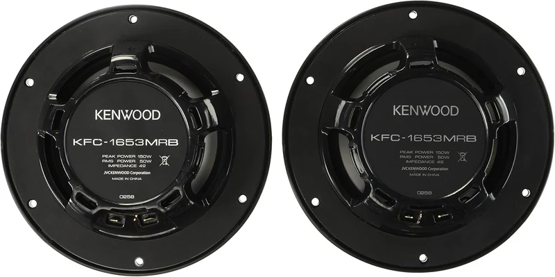 Kenwood KFC-1653MRB 6.5" Black Marine 2 Way Speakers 150 Watts