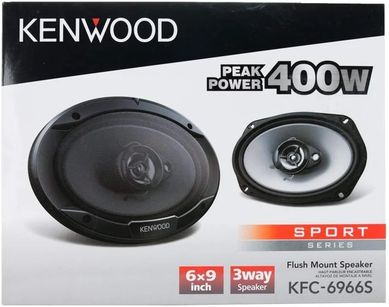 Kenwood KFC-6966S 6 x 9 Inch 400-Watt 3-Way Flush Mount Coaxial Car Speaker Easy Installation - Pair