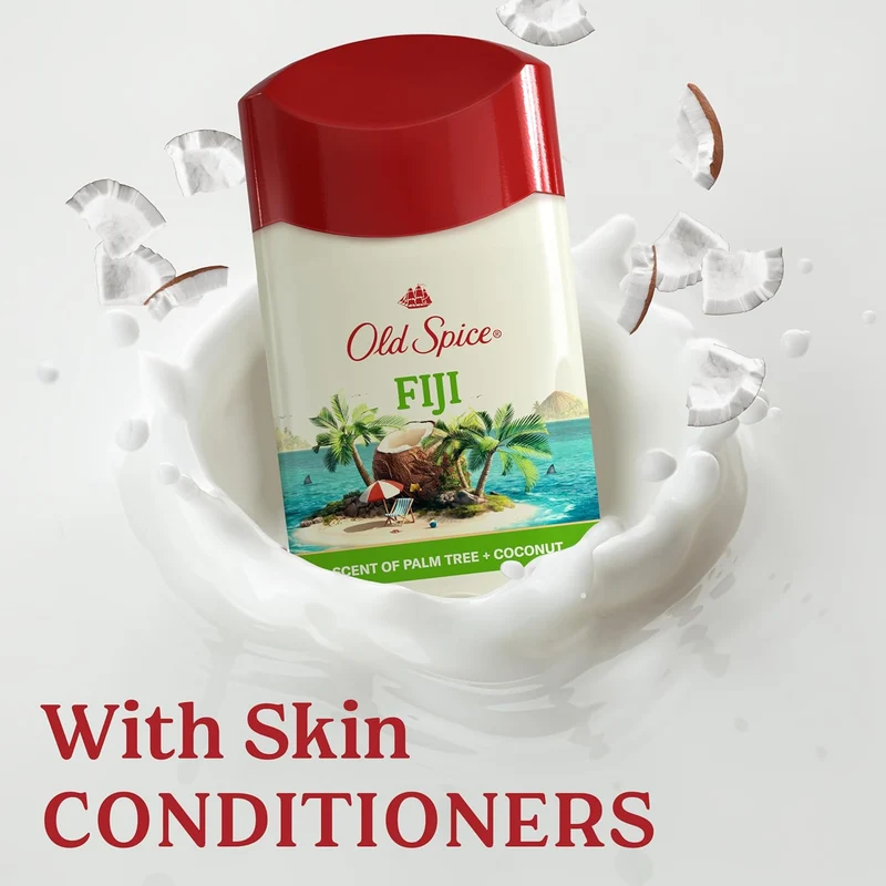 Old Spice Men's Antiperspirant & Deodorant, 24/7 Lasting Freshness, Advanced Sweat & Odor Protection Invisible Solid, Fiji w/ Palm Tree Scent (Pack of 3)