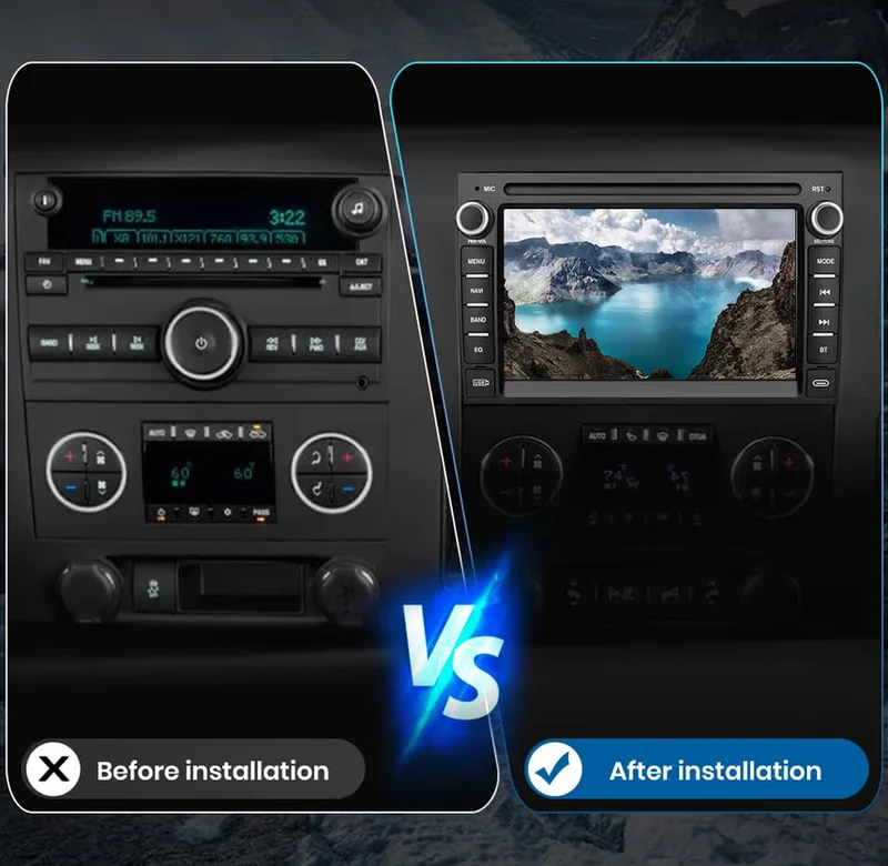 7" Touch Screen Car Stereo w/ GPS Navigation CarPlay Android Auto Multimedia Video Player - for Chevy Silverado GMC Sierra Yukon 2007-2013, Silverado Radio
