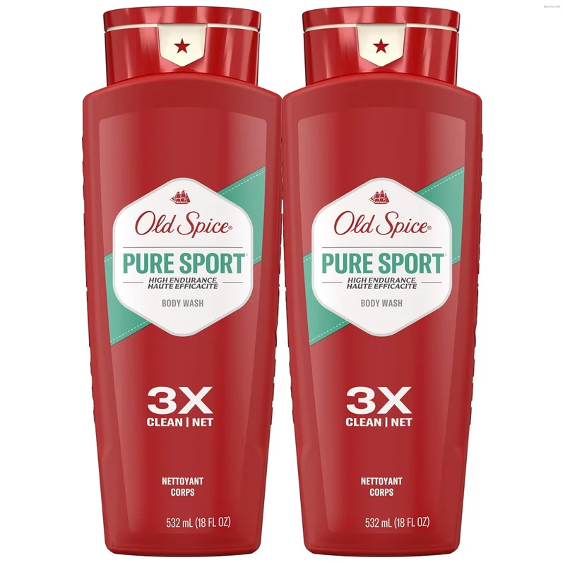 Old Spice Refreshing Body Wash for Men, High Endurance, 3X Defense, 24/7 Shower Fresh - Pure Sport Scent (Pack of 2)