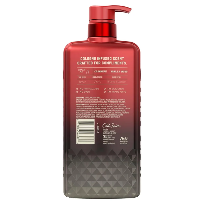Old Spice Body Wash for Men, The Spice Alchemist Collection, 24/7 Cologne Infused Hydration - Cashmere + Vanilla Wood Scent (20 oz)
