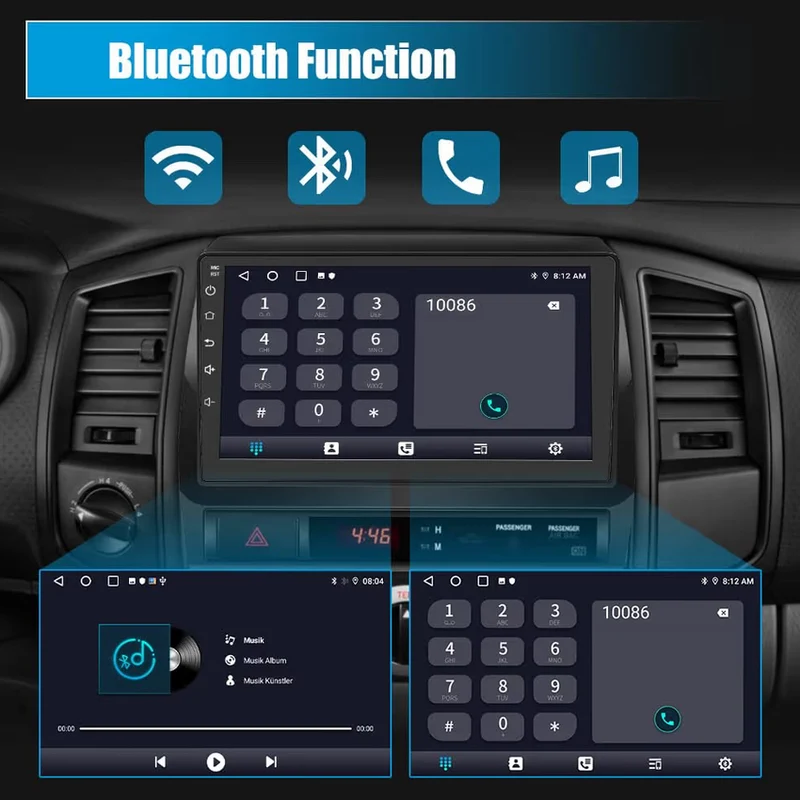 9" Touch Screen Head Unit w/ Wireless CarPlay Android Auto AM FM DSP HD Backup Camera - for Toyota Tacoma 2005-2015, 5G WiFi