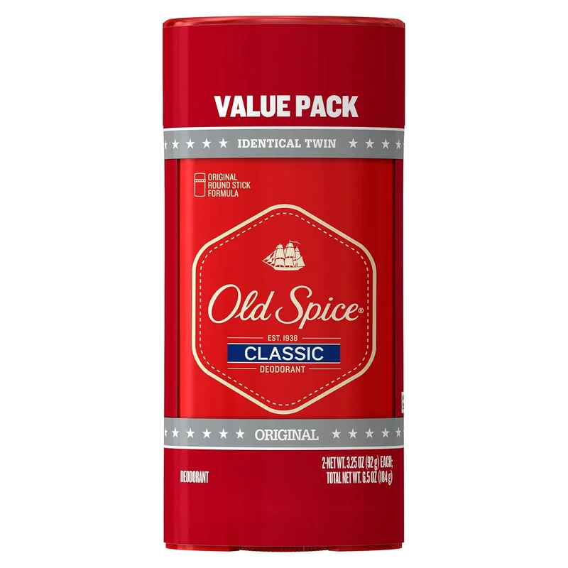 Old Spice Classic Deodorant for Men, 24hr Sweat & Odor Protection, Long Lasting Freshness, Clean & Masculine Fragrance - Original Scent (Pack of 2)