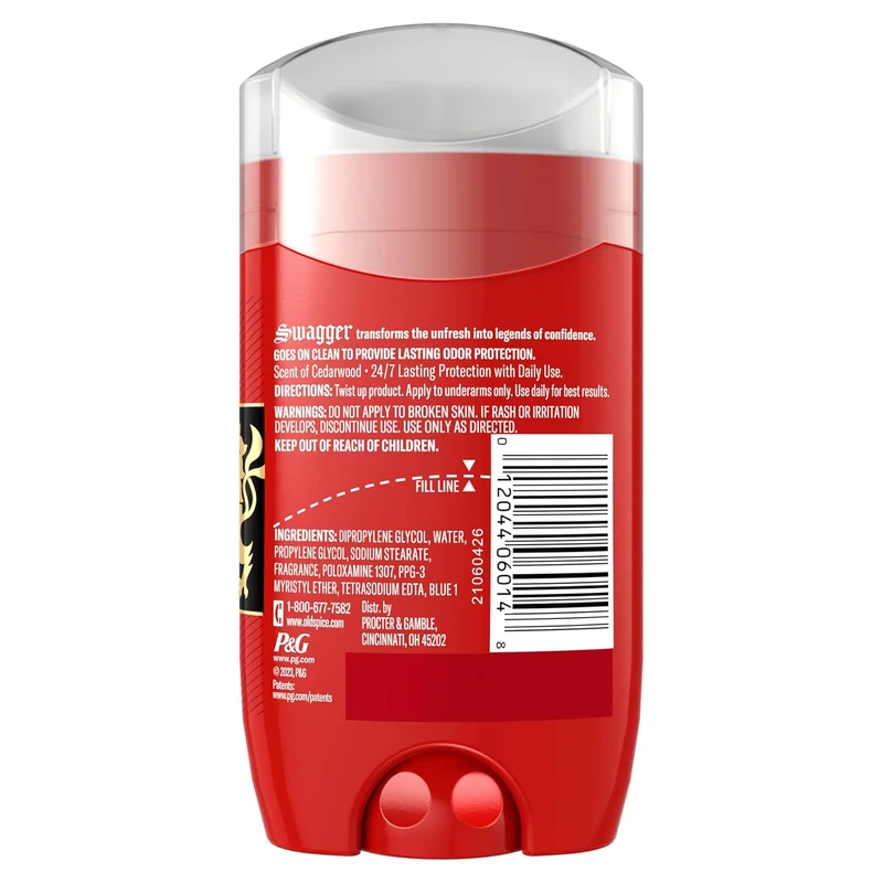 Old Spice Aluminum Free Deodorant for Men, 24/7 Odor Protection Swagger w/ Cedarwood Scent (Pack of 3)