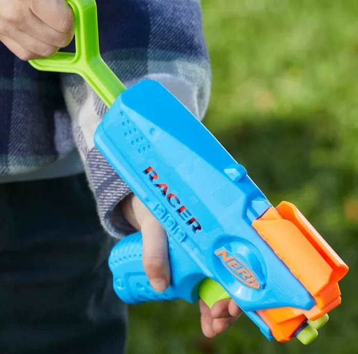 NERF Elite Junior Racer Easy Play Dart Blaster - 4 Elite Darts - Blaster Outdoor Toys (Kids- Ages 6+)