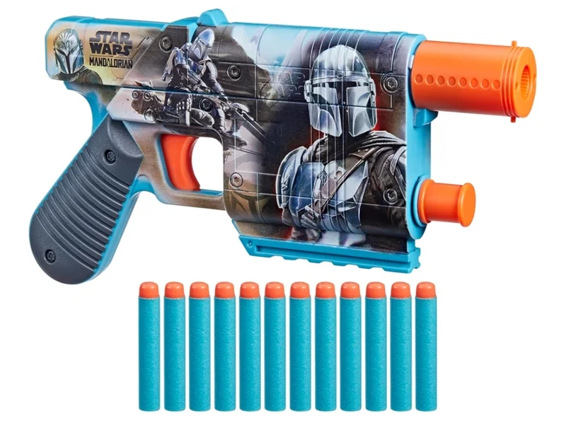 Nerf Star Wars The Mandalorian Dart Blaster w/ 12 Elite Darts Toy Foam Blasters